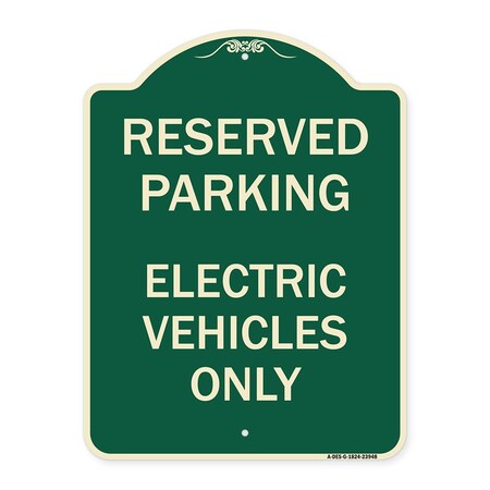 For Electrical Cars Reserved Parking Electric Vehicles Only Heavy-Gauge Aluminum Architectural Sign